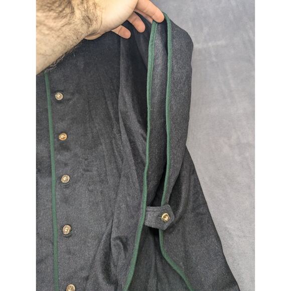 Tostmann Trachten Wool Cape Austria Black Green Trim Button - Picture 8 of 15